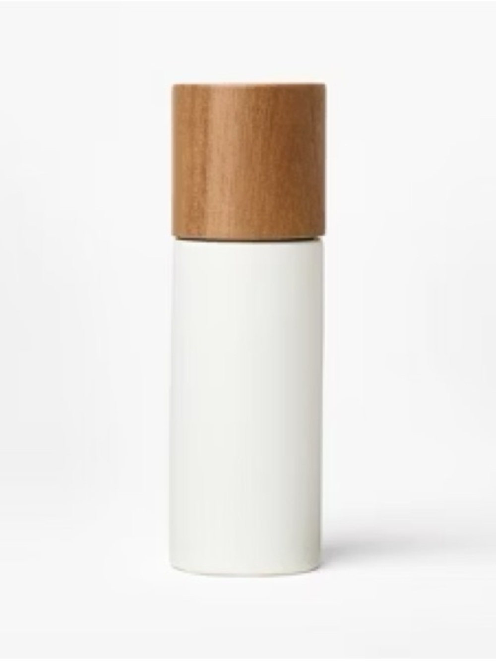 NEW Figmint White Ceramic/Acacia Wood 8” Salt or Pepper Grinder